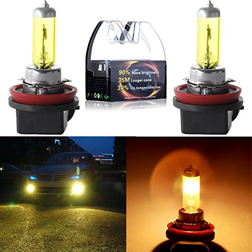 CCIYU High Performance H11 3000K Golden Yellow Xenon HID Halogen Headlight Bulbs- Low Beam(Pack of 2pcs)