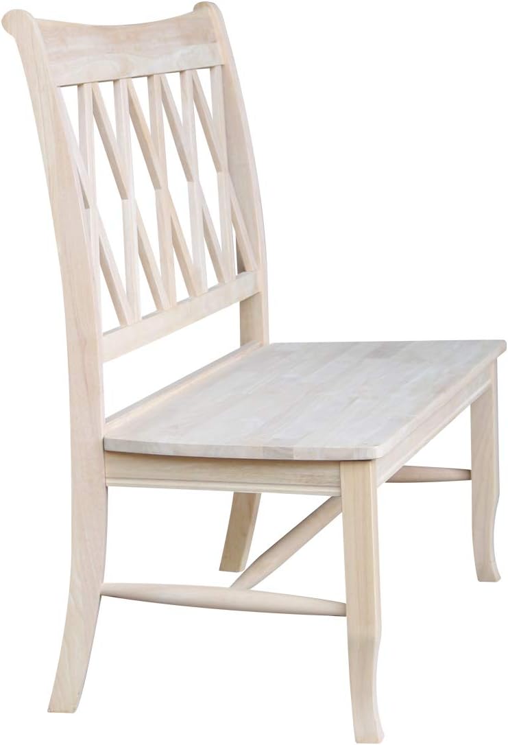 oak benches with backs on Amazon Com International Concepts Bench Unfinished Table Benches