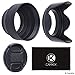 67mm Set of 2 Camera Lens Hoods and 1 Lens Cap - Rubber (Collapsible) + Tulip Flower - Sun Shade/Shield - Reduces Lens Flare and Glare - Blocks Excess Sunlight (67 mm, Rubber Hood + Tullip Hood + Cap) primary