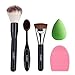 Makeup Brush, Oval Toothbrush Curve Foundation Brush, Flat Contour Makeup Brush, Brush Cleaner Washing Brush Glove Scrubber Board, Flawless Cosmetic Sponge Puff - 5 PCS Makeup Tools By Lizber