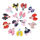 eBoot Bow Barrettes Hair Snaps Bowknot Hair Clips for Baby Kids Children Girls, 15 Styles, 15 Pieces