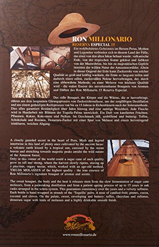 Millonario Solera Reserva Especial 15 Anos mit Geschenkverpackung mit 2 Gläsern Rum (1 x 0.7 l) – Bild 6