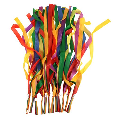 Yoogeer 12Pcs Dance Rainbow Ribbon Streamer Gym Ballet Cheerleading Prop for Kids Children - Thumbnail 6