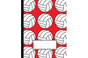 Volleyball Composition Notebook: Wide Ruled | 100 Pages | One Subject Daily Journal Notebook | Volleyballs Red