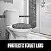 KANGAROO Shag Chenille Toilet Lid Cover, Machine Washable, Microfiber Dries Quickly, Ultra Soft Seat Covers, 19.5x18.5, Fits Most Standard Lids, Essential Home Bathroom Decor, Gray