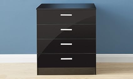 Home Source Chest Of Drawers Black Gloss Bedroom Furniture 4
