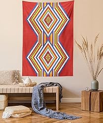 Ambesonne Tribal Tapestry, Traditional Style Mosaic