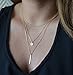 Shoopic Layered Coin Pendant Stick Bar Disc Sequins Lariat Multilayer Chain Necklace for Women
