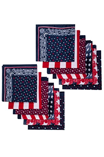 Original Elephant Brand Bandanas 100% Cotton Since 1898-12 Pack (Americana)
