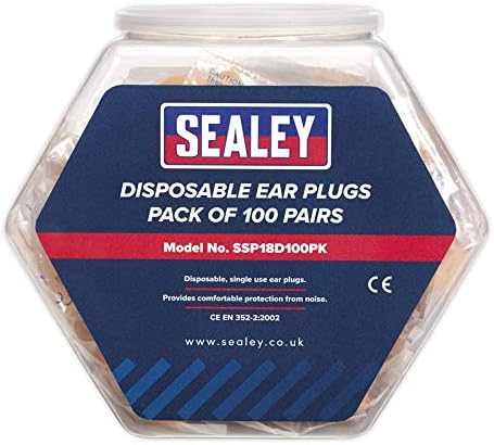 Sealey SSP18D100PK Ear Plugs Disposable Pack of 100 works, Orange - Image 4