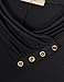 Cestyle Shirts For Women, Long Sleeve Cowl Neck Flowy Shirt Casual Tunic Top Black Large