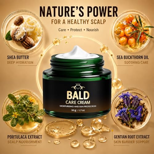 50ml Bald Care Cream, After Shaving, Moisturizing and Nourishing, Matte, For Men After Shaving Bald People