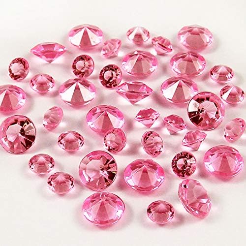 1000Pcs 8mm Pink Acrylic Crystal Rhinestone Table Scatter Confetti, Artificial Diamond Table Vase Beads Fillers Decoration for Wedding, Valentine's Day, Anniversary, DIY Arts & Crafts (Pink, 8mm)