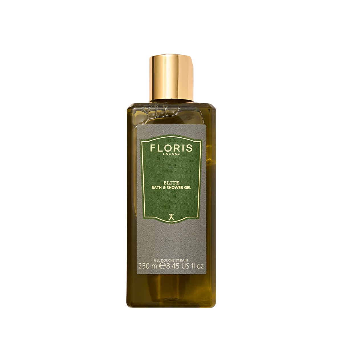 Floris London Elite Moisturising Bath & Shower Gel (250ml) | Woody, Mellow Fragrance | Gently Foaming, Enriched with Olive Oil to Soften Skin & Prevent Moisture Loss | Subtle Masculine Scent
