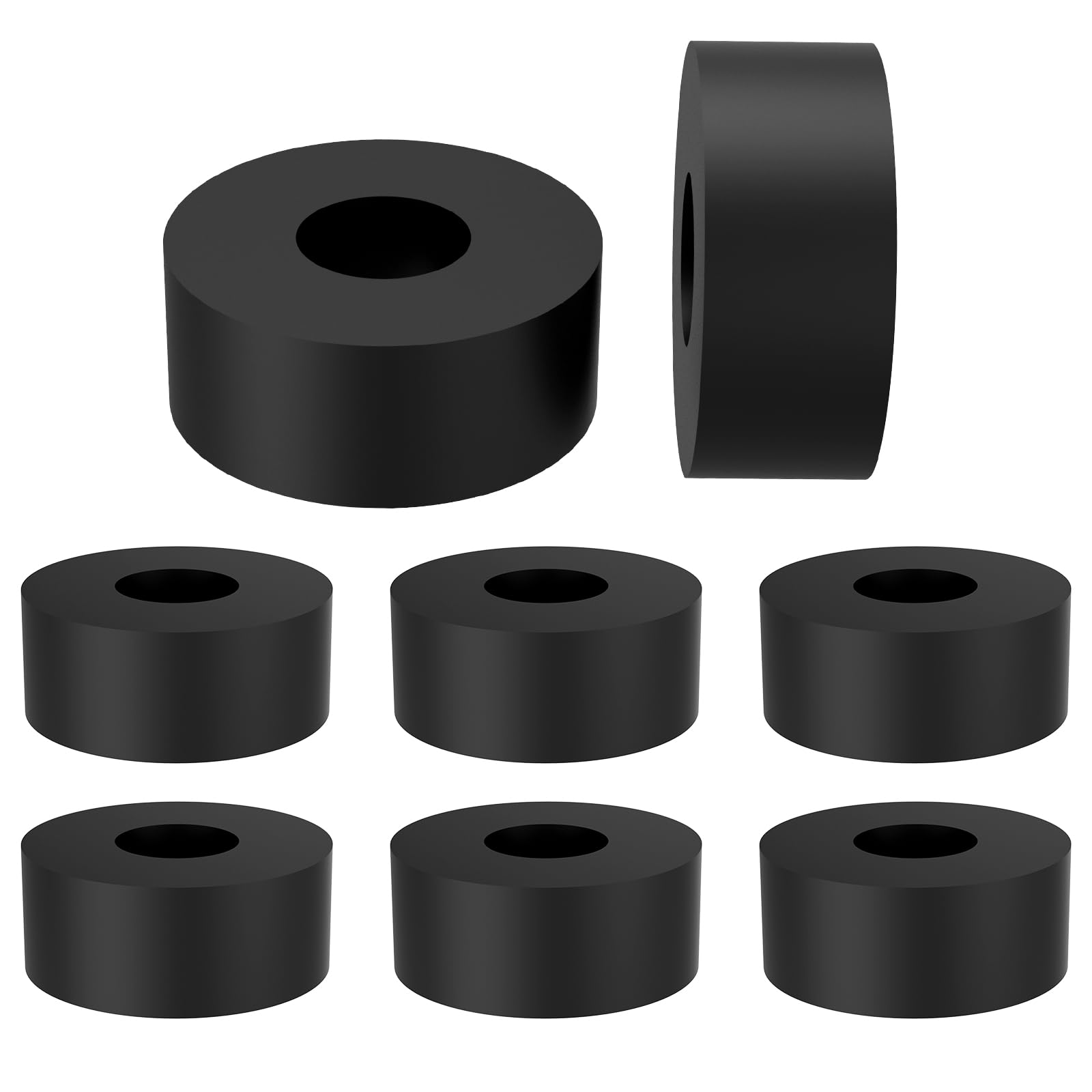 Photo 1 of 8Pcs Multi-Purpose Rubber Spacers, 1 Inch OD x 3/8 Inch ID x 1/2 Inch Thickness Anti Vibration Round Solid Rubber Bushing Washers Isolation Pads for Car Accessories, Motor, Home, Screws, Bolts