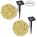 voona Solar Outdoor String Lights 200LED 2-Pack 72ft Bare Warm White LED Decoration Strings for Holiday Party Outdoor Garden