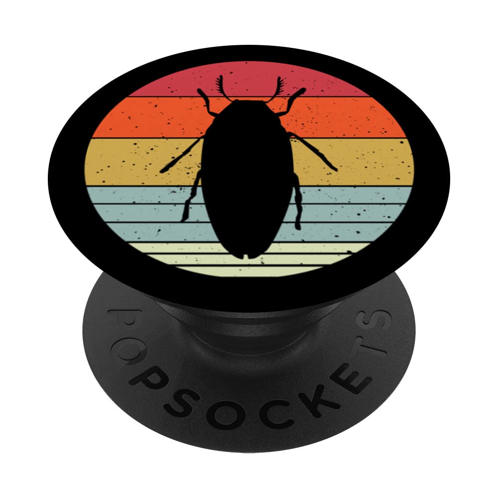 Retro Jewel Beetle Silhouette Bugs Apparel Insects PopSockets Swappable PopGrip