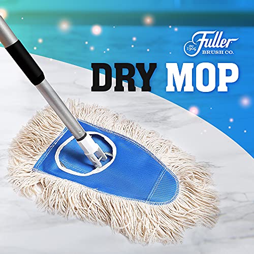 Fuller Brush Dry Mop Washable Cotton Mop Head with Adjustable Handle