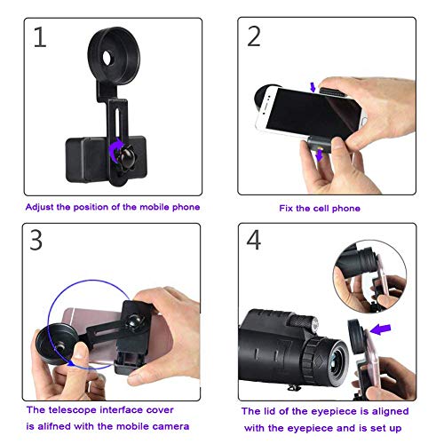 Monocular Telescope Scope with BAK4 Prism, Rotating Eye Mask, Multi-Green Coated Lens for Bird Watching