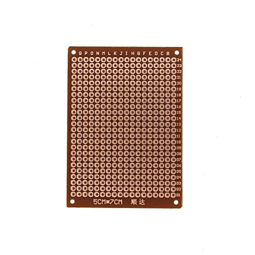 Leen4You PCB Board DIY Prototype Paper PCB Matrix Printed Circuit Board Universal Breadboard 5CM x 7CM (Pack of 10)