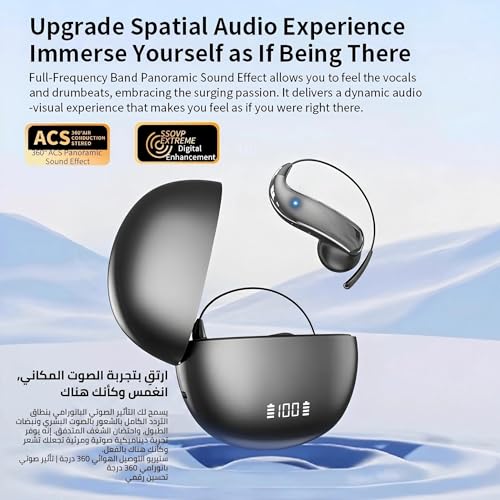 4-in-1 Latest AI Bluetooth Translation Earbuds, Real-time Translator of 164 languages; No subscription required; Powerful Bass & Full-Range Frequency Response, Premium Audio with Innovative Technology