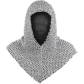 Medieval Warrior Chainmail Coif Armor, 18.75 Inches