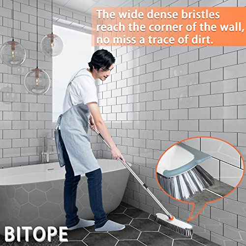 Heavy Duty Floor Scrub Brush with Long Handle,BITOPE 12\