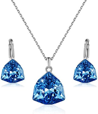 Sivery for Her 'Dream of Waltz' Necklace and Earrings Fashion Jewelry Sets with Swarovski Crystal, Jewelry for Women Gifts for Mom