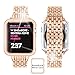 Diamond Watch Bands For Iwatch, Rhinestone Luxury Diamond Stainless Steel Rose Gold Metal Bracelet Replacement Bands With Aluminum Case For Apple Watch 38mm 42mm series 1/2/3 (Rose Gold, 38mm)