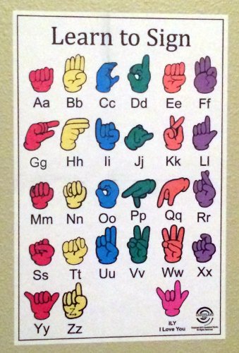 Small Peel & Stick ASL American Sign Language Fingerspelling Chart
