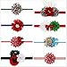 Yunko 8pcs Christmas Baby Girl's Elastic Headbands Bow Princess Hairband, Green Red and White