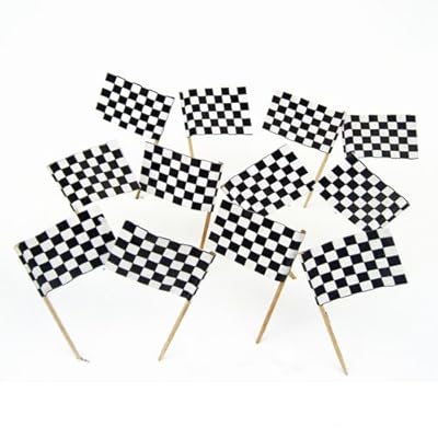 Black & White Checkered Flag Toothpicks (100)