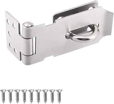 Zngou Heavy Duty Stainless Steel Padlock Hasp 4 Inch Silver Gate Lock