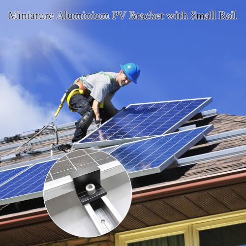 nutmanel Solar Panel Bracket, Solar Panel Mounting Kit, 30-35mm Adjustable Solar Panel Mounting Kit, Solar Photovoltaic for 2 Panels, with Nuts and Screws, Balcony Central Bracket