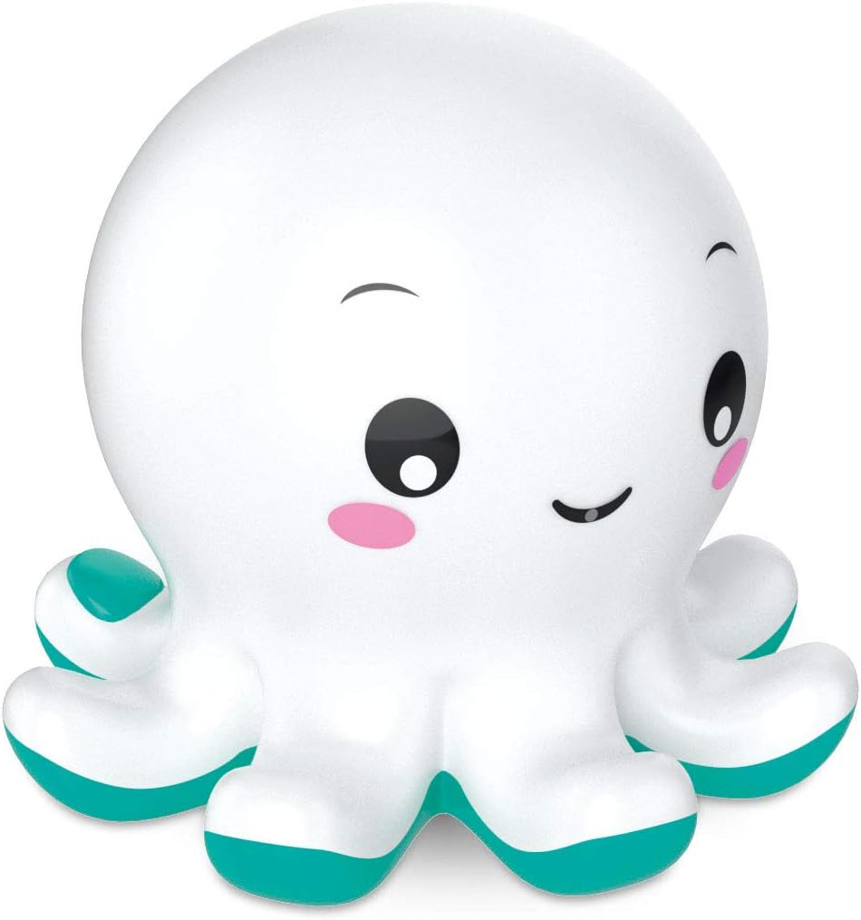 Clementoni - Baby Octopus First Bath Toy Lights and Melodies Newborn, 0 Months, 17407, White, Small