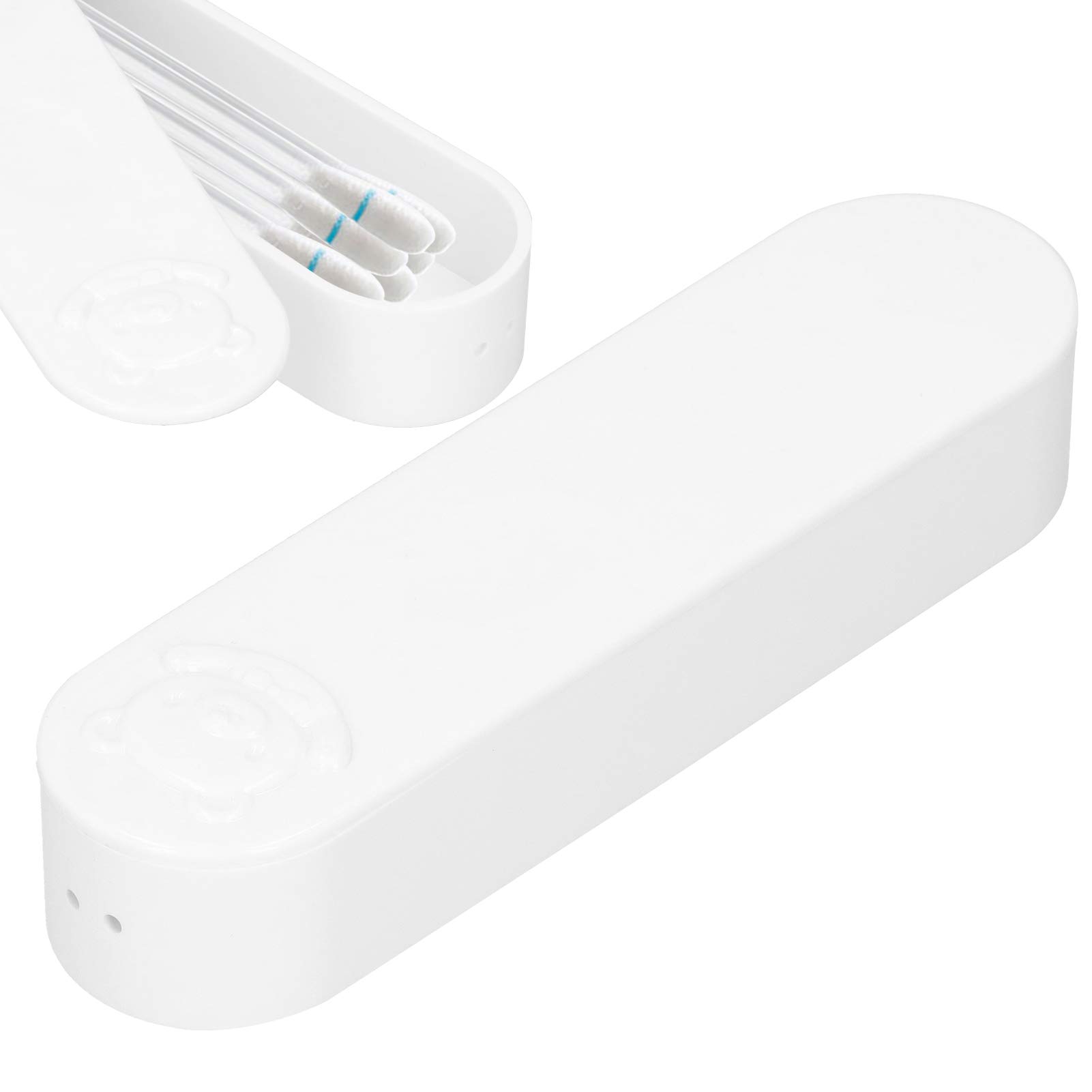 Hztyyier Cotton Swab Holder Box, ABS Cotton Ball Swab Box, Bathroom Holder Organizer Makeup Storage Holder Countertop Container with Lid(1)