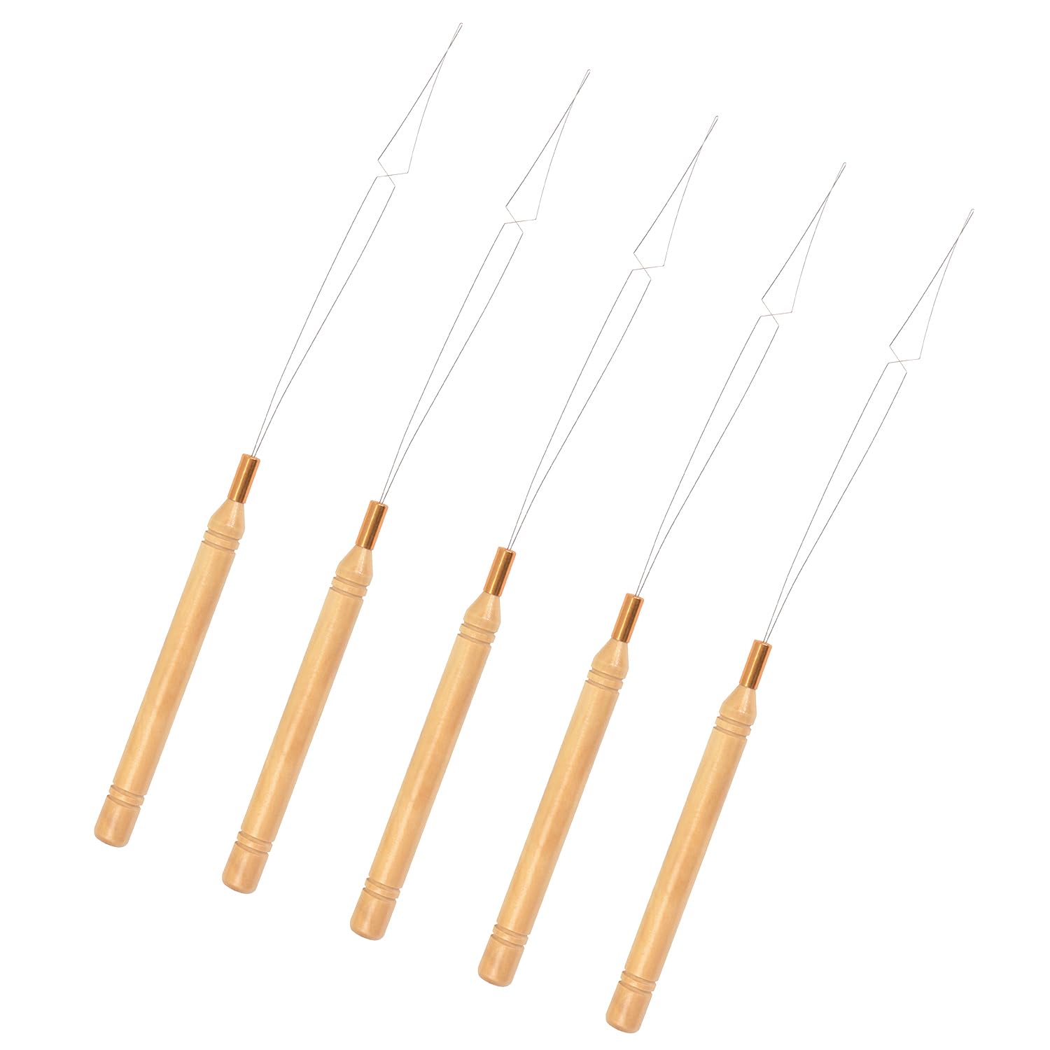 5 Pcs Hair Extension Loop Needles Hair Bead Threader Extension Loop Tools for Micro Links Rings Beads and Feathers Extensions