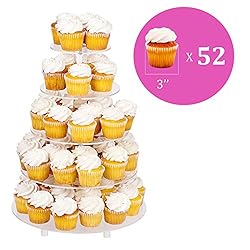 Jusalpha Large 5-Tier Acrylic Round Wedding Cake