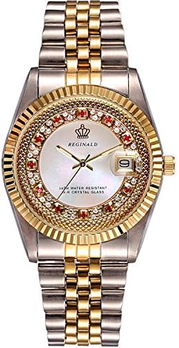 ReginaldMens Watches Hands Sapphire Full Gold Stainless Steel Quartz Dial Unisex Watch