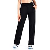 Yogipace Women's Petite/Regular/Tall Water Resistant Fleece Lined Pants Straight Leg Winter Sweatpants with Zip Pockets