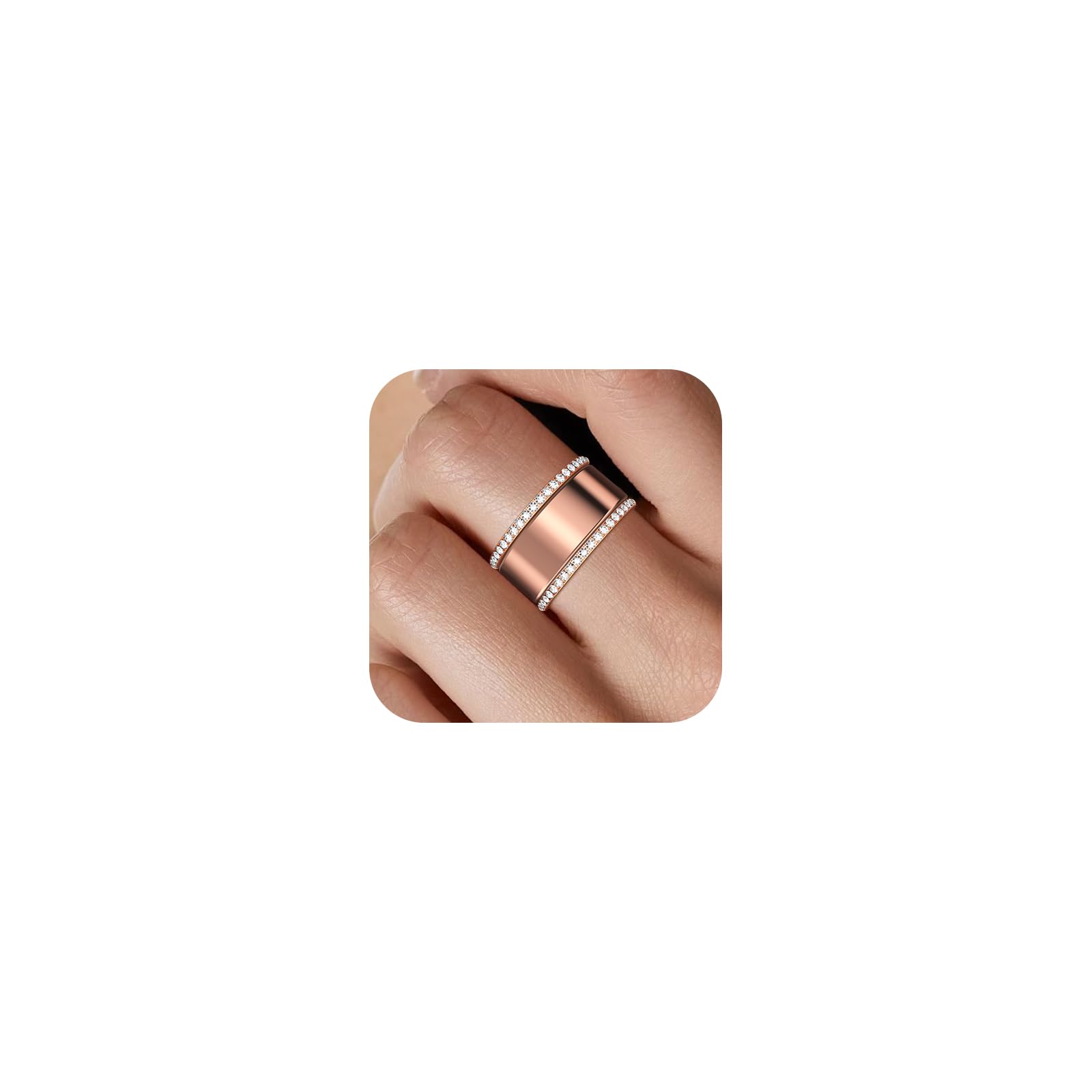 ZOOROO 2-Pack 14K Gold Plated Stacking Rings for