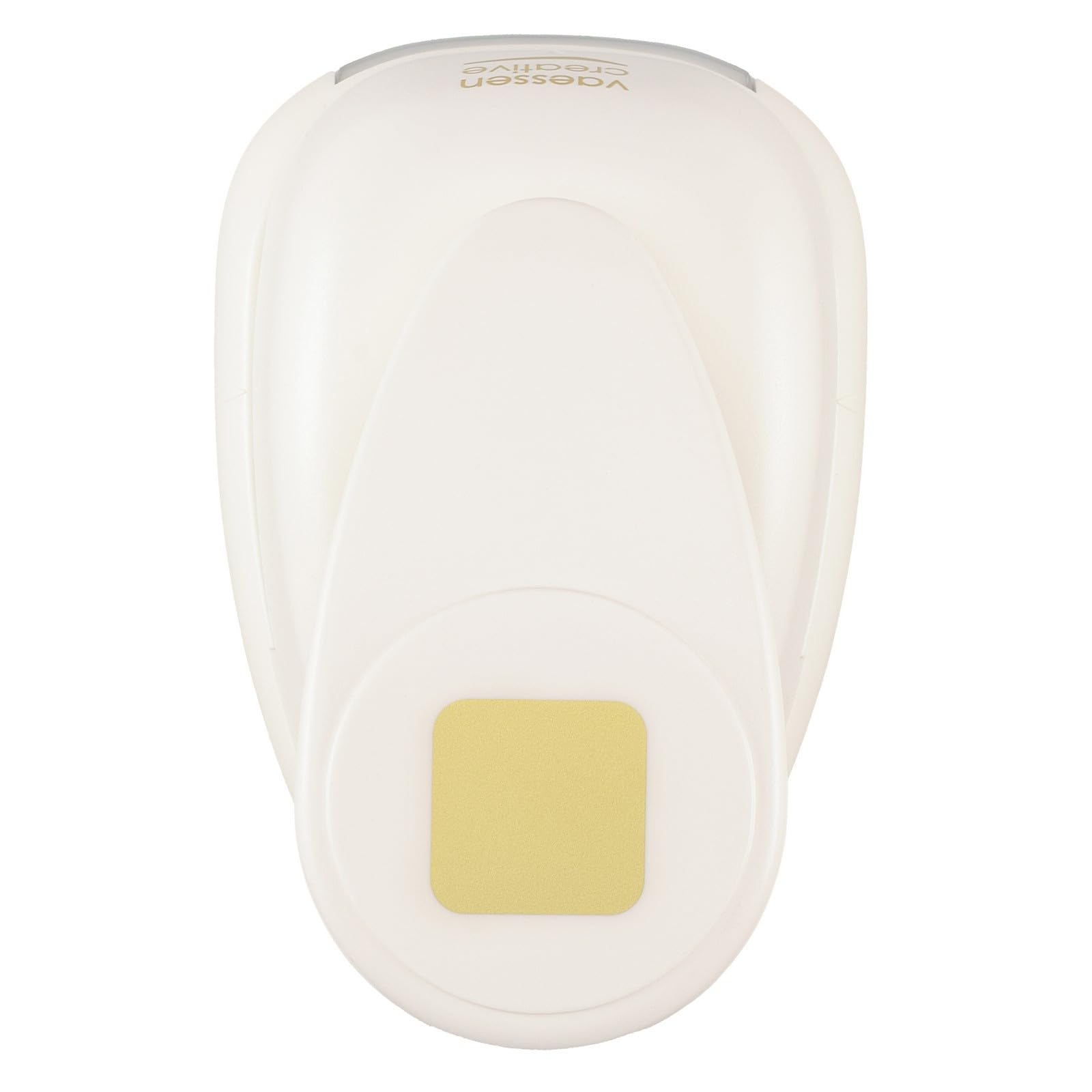 Vaessen Creative Craft Paper Punch - Square with Rounded Corners - 3,4 x 3,4 cm - Circle Cutter for Crafting and Card Making, White/Pink — image 1