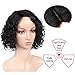 WIGNEE Short Curly Bob Wig Brazilian Virgin Human Hair Lace Part Wavy Glueless Wigs for Girl Women Short Bob Hair Wig (Lace Part Curly Bob)