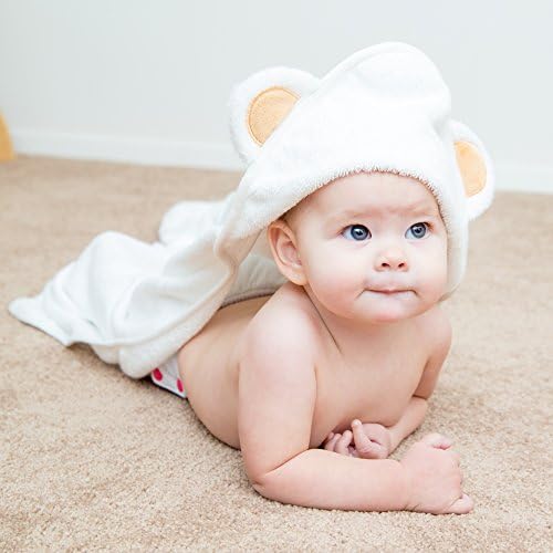 Organic Bamboo Hooded Baby Towel, Unisex Baby Towel Best for Newborns &amp; Toddlers, Soft, Breathable &amp; Super Absorbent, Perfect Baby Shower Gift, 35 x 35 Inches