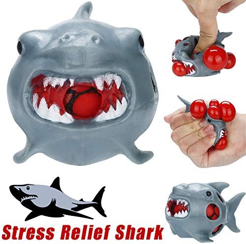 Rubber Mesh Ball Toys Stress Relief Shark Toy Stress Anxiety Pressure Squeeze Toy for Children Halloween