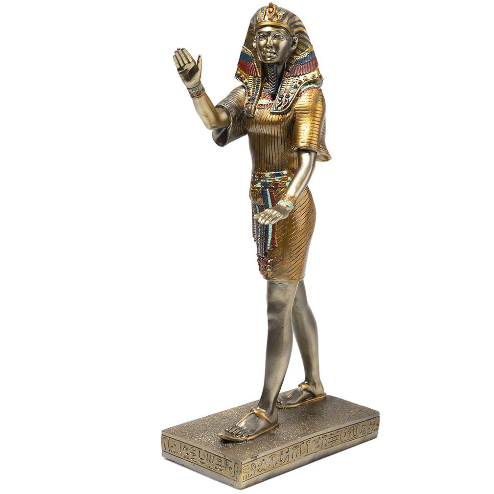 lachineuse - Pharaoh Statue 31 cm – Egyptian God – Ancient Egyptian Decoration Statue – Egyptian Object Figurine – Golden Egyptian Bust – Original Decorative Gift Idea – Home Decoration
