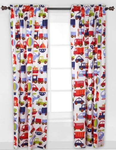 Bacati - Transportation Multicolor Single Curtain Panel