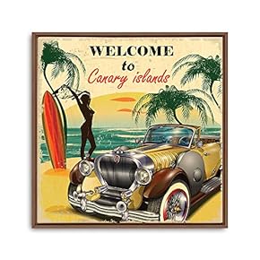 Framed Canvas Wall Art for Living Room, Bedroom Vintage Garage Canvas Prints for Home Decoration Ready to Hanging - 16x16 inches