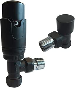Válvulas termostáticas anguladas negras para radiadores y ...