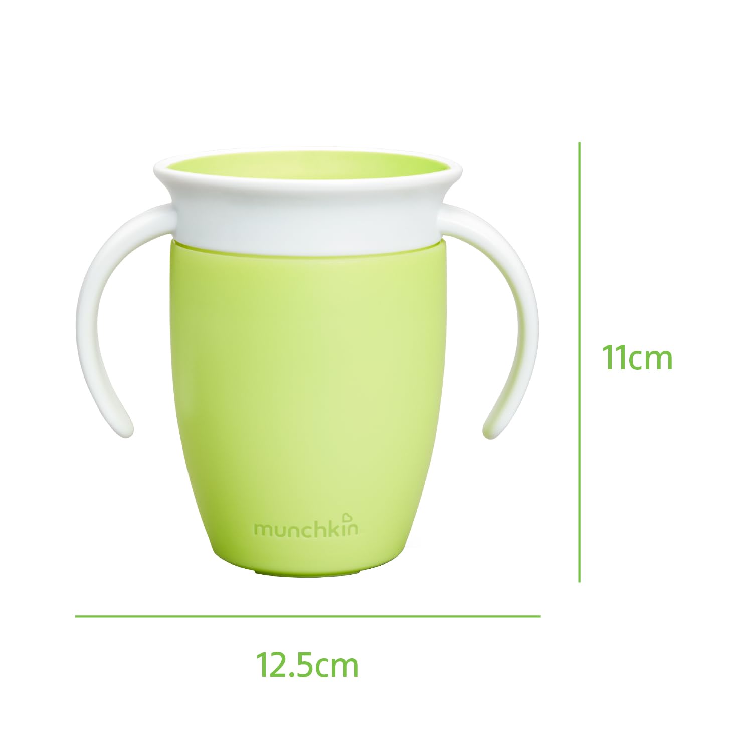 Munchkin Miracle 360°-Trinkbecher für Babys und Kleinkinder, BPA-freier Trinklernbecher mit Griffen, auslaufsicher & spülmaschinenfest, für Kinder ab 6 Monaten - 207 ml, grün 7